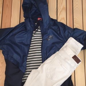 Navy blue nike windbreaker